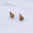 14K Yellow Gold Diamond Circle Stud Earrings 0.21Ct / 1.4gr