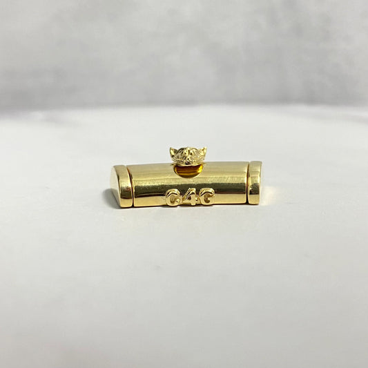 10K Yellow Gold Plain Sleek Lock With Panther / 3.2gr / 9mm / 0.6in