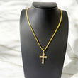 10K Yellow - White Gold Cross Jewelry Set Pend/Chiain / 9.9gr