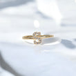 14K YG Letter S Rings / 1.28gr / Sz 7.5 / Zircons