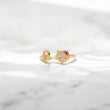 10K YG Diamond HK -Letter O Rings / 2.29gr / Sz 7 / 0.12Wt Dia