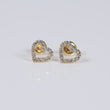 14K YG Lab Diamond Heart Stud Earrings / 1.2gr / 10mm / 0.55 CTTW Lab VS / E-F