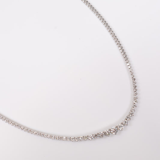 14K WG Lab Diamond Luxury Round Chain / 13.25gr / 2.2mm / 17in / CVD-5.57Ct