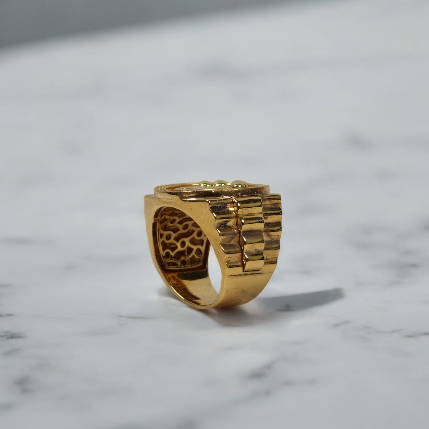 14K YG 10 Rx Type Rings / 15.5gr / Sz 9.5 /