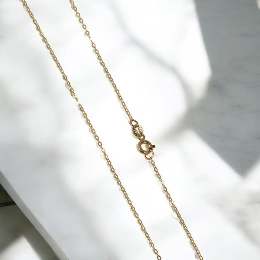 14K Yellow Gold Letter T Jewelry Set / 1.4gr / 1.2mm / 18in