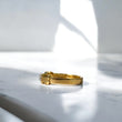 18K Yellow Gold Bear Ts Ring With Zircons / 2.4gr / Size 7.5