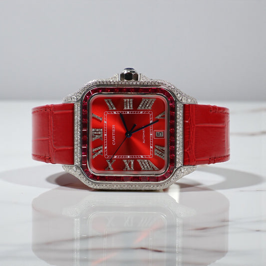 Cartier Santos Red Bustdown XL Watch