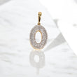 10K YG Diamond Letter O Pendant / 1.8gr / 1.1in / 0.42Wt Dia