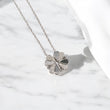 10K WG Diamond Hearts-Flower Set Jewelry / 6.86gr / 1.8mm / 18in / 0.25Wt Dia