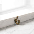 14K Yellow Gold Fingerprint Pendant With Zircons / 1.1gr / 0.7in