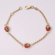 14K YG Little Ladybugs Bracelet / 2.55gr / 2mm / 6in /