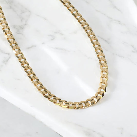 10K YG American Cuban Link Chain / 50gr / 8.4mm / 22.5in /