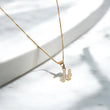 18K Yellow Gold Letter H Jewelry Set With Zircons / 1.5gr / 17in