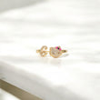 10K YG Diamond HK - Letter C Rings / 2.2gr / Sz 7 / 0.11Wt Dia