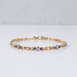 14K Yellow - White Gold Fashion Bracelet With Diamond / 4.8gr / 4.5mm / 7in
