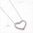18K WG Diamond heart Set Jewelry / 4.63gr / 1mm / 18in / Wt Dia