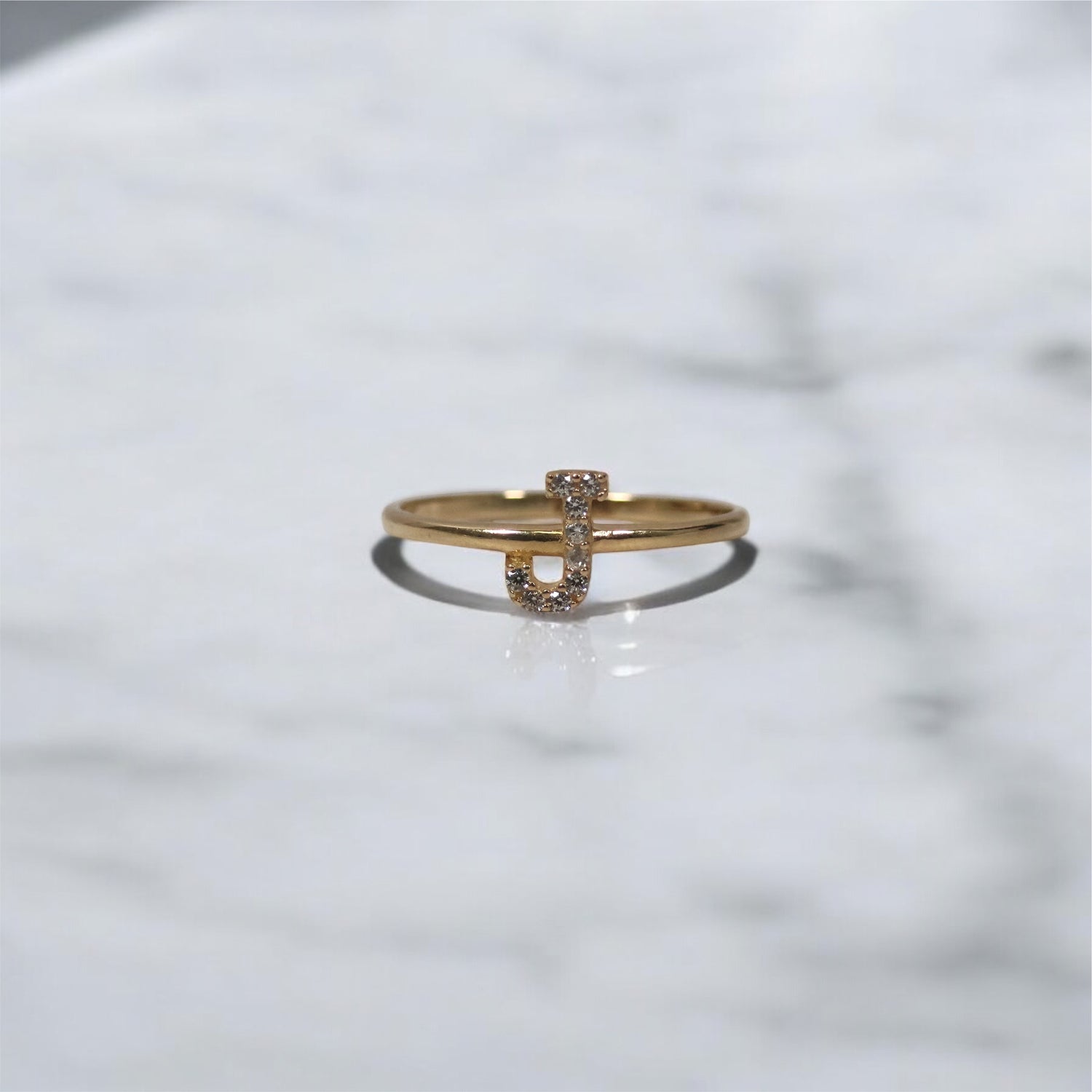 14K YG Letter J Ring / 1.26gr / 7.5