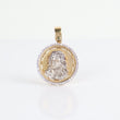 Jesus Face Pendant 14K Yellow - White Gold With Zirconia / 9.2gr