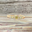 18K Yellow Gold Tejida Letter X Textured Square-Diamond Cut Balls Bracelet Adjustable / 0.86gr