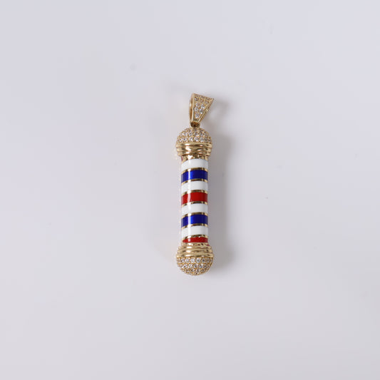 Barber Pendant 14K Yellow Gold With Zirconia / 5.2gr