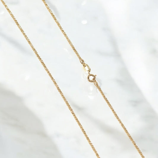 18K Yellow Gold Military Balls Diamond Cut Chain / 5.7gr / 1.6mm / 18in