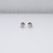 14K WG Lab Diamond Solitaire Round Stud Earrings / 0.8gr / 5mm / 1 CTTW Lab VS / E-F