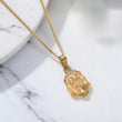 18K YG Jesus Face Set Jewelry / 7.15gr / 1.4mm / 15.5in /