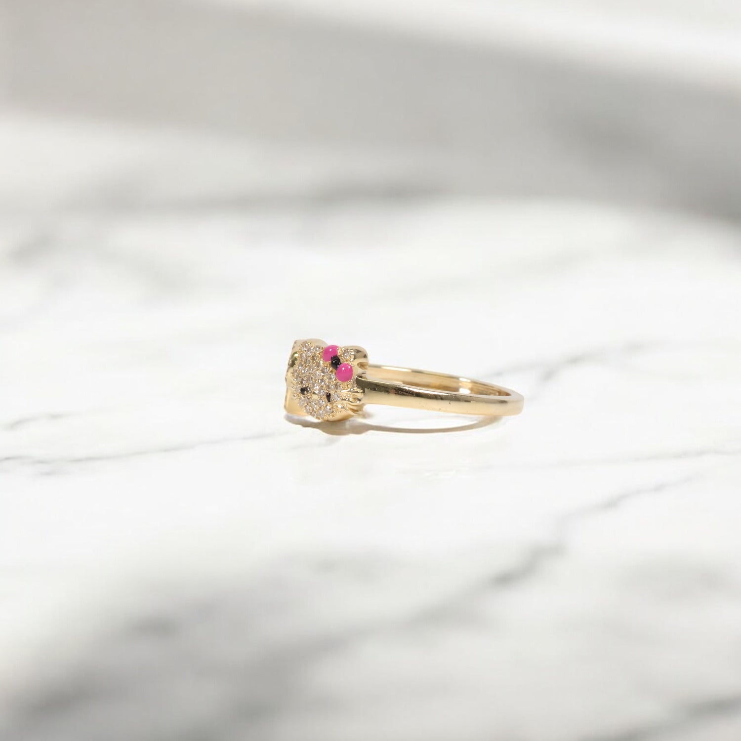 10K YG Diamond HK - Letter P Rings / 2.22gr / Sz 6 3/4 / 0.13Wt Dia