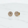 10K YG Reverse Diamond Luxury Stud Earrings / 2.64gr / 9mm / 1.22Wt Dia