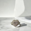 14K White Gold Diamond Heart Ring 1,24Ct Dia / 5,2gr / Size 7