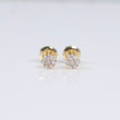 10K YG Lab Diamond Mini Flower Stud Earrings / 0.68gr / 4mm / 0.23 CTTW Lab VS / E-F