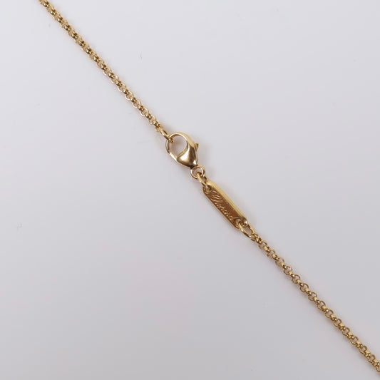 18K YG Chopard Happy Diamonds Icons Set Jewelry / 8.1gr / 1.6mm / 16in / D-0.05Ct