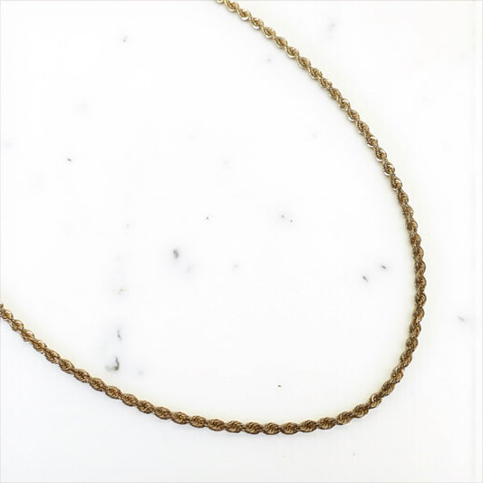 14K YG Rope Chain / 5.84gr / 2.1mm / 16in /