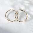 10K YG Luxury Hoop Earrings / 2.13gr / 1.3in /