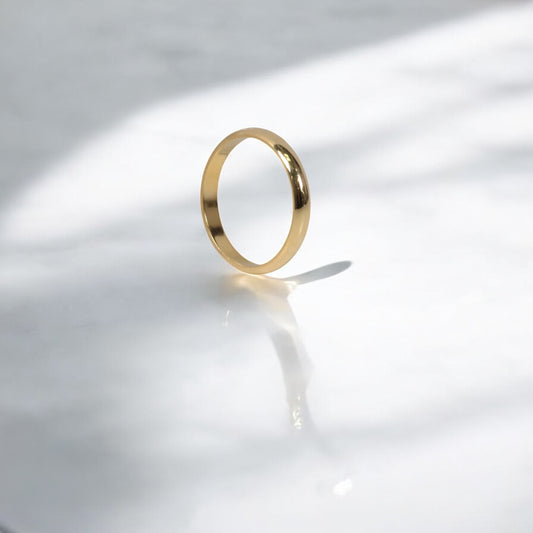 14K YG Band Fashion Engagement Ring / 2.52gr / Sz 8 /