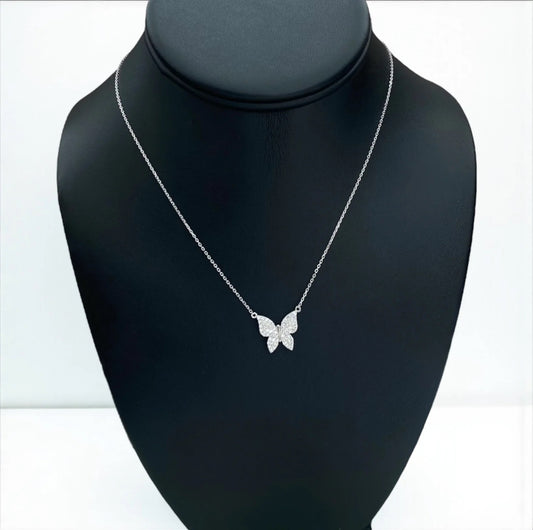 14K White Gold Diamond Butterfly Jewelry Set 0.75Ct / 3gr