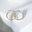 10K YG Luxury Hoop Earrings / 1.5gr / 0.9in /
