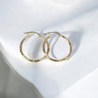 10K YG Luxury Hoop Earrings / 1.50gr / 0.9in /