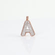 10K Two Tone Diamond Letter A Pendant / 3gr / 1.2in / Ct Dia