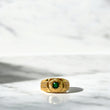 18K Yellow Gold Luxury  Ring With Zircons / 6.4gr / Size 9 3/4