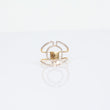Women Ring 14K Yellow Gold With Diamonds / 2.3gr / Size 7