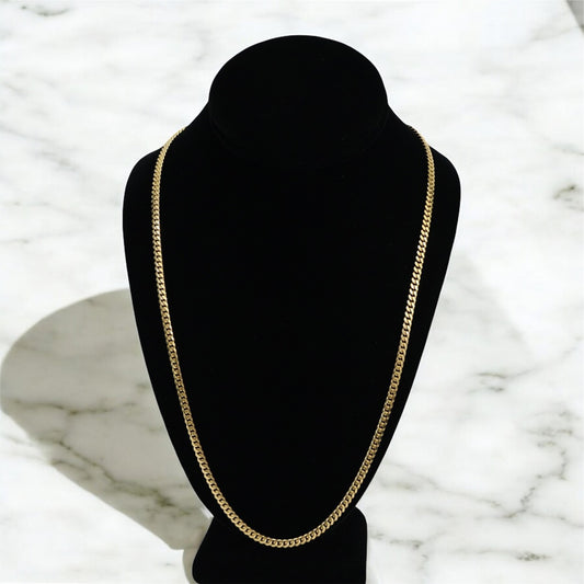 10K YG Micro Cuban Chain / 31,9gr / 4mm - 24in /