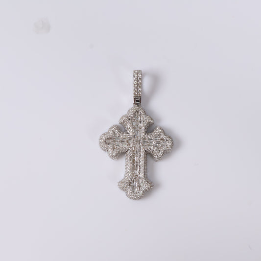 18K WG Diamond Cross Pendant / 10.2 gr / 1.66Ct