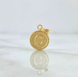18K Yellow Gold Letter C Mate Pendant Bordered Circle / 0.56gr / 0.3in