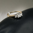 Diamonds Trio Engagement Ring 14K Yellow Gold / 3.5gr / Size 6.5