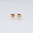 14K YG Lab Diamond Luxury Square Stud Earrings / 0.82gr / 4mm / 1 CTTW Lab VS / E-F