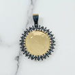 10K Yellow Gold Diamond Memorial Blue Crosses Pendant 1.14 Ct Dia / 16.48gr / 1.5 - 1.8in