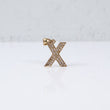 10K Yellow Gold Letter X Pendant With Zircons / 1.1gr / 1in