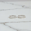 14K White Gold Diamond Luxury Hoop Earrings 0.14Ct / 1.2gr