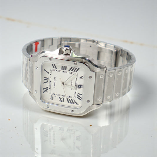 Cartier Santos White Face Watch / 41mm /